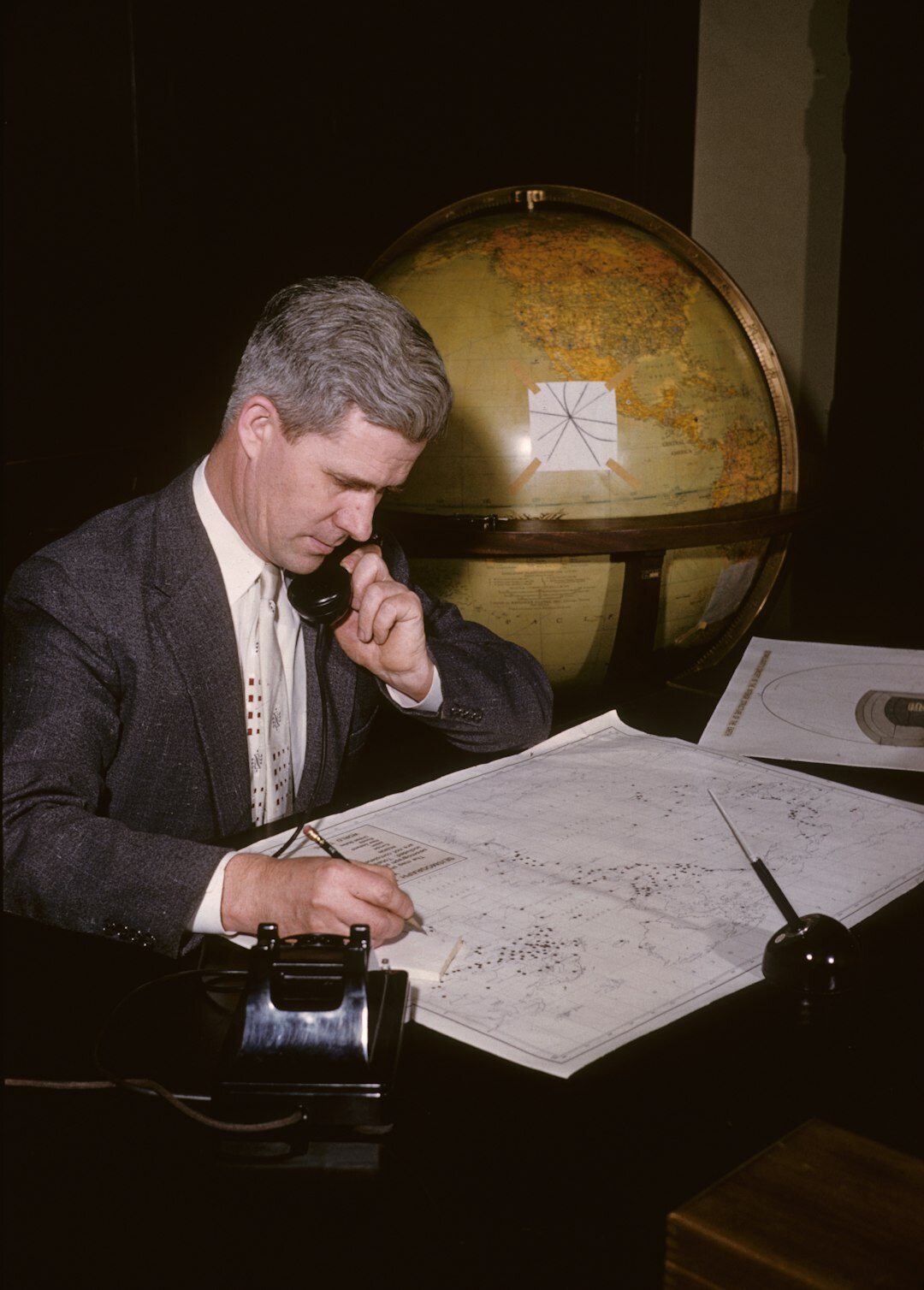 detective examining clues