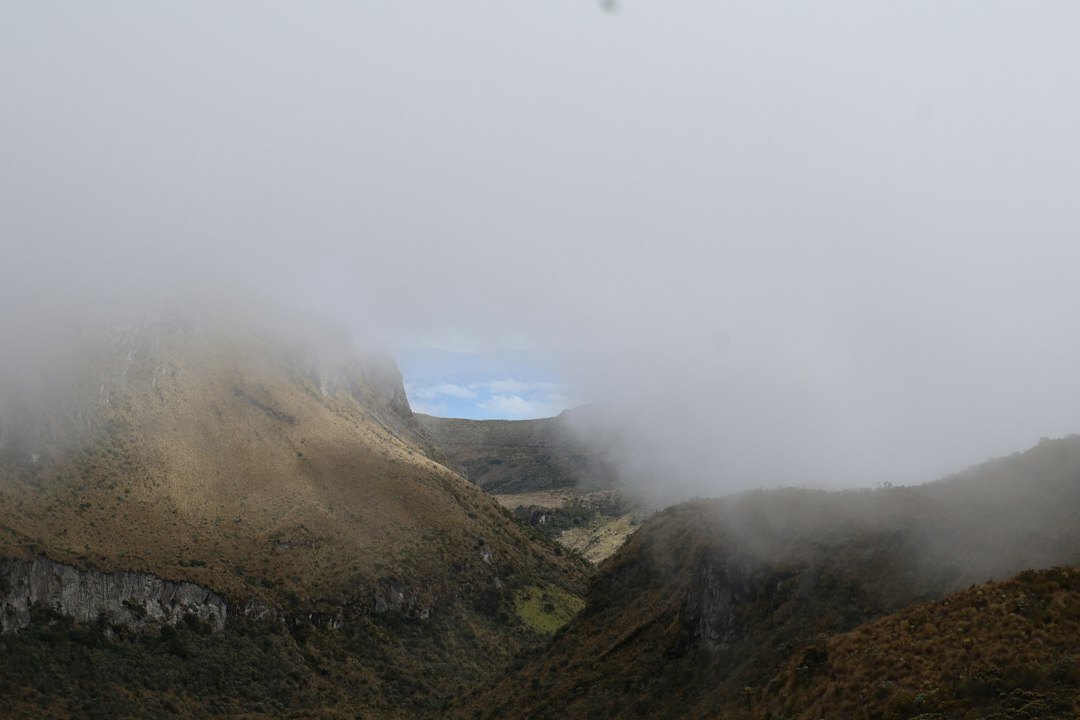 foggy mountain pass
